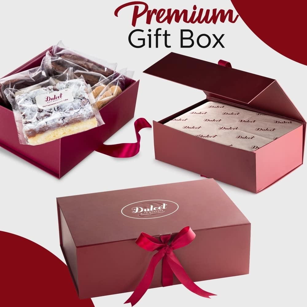 Deluxe Tea and Food Gift Basket Gourmet Present Featuring Old Fashioned Scones, Cheese Brownie, Fudge and Brownie, Muffins, and more plenty to please a crowd. by Dulcet Gift Baskets