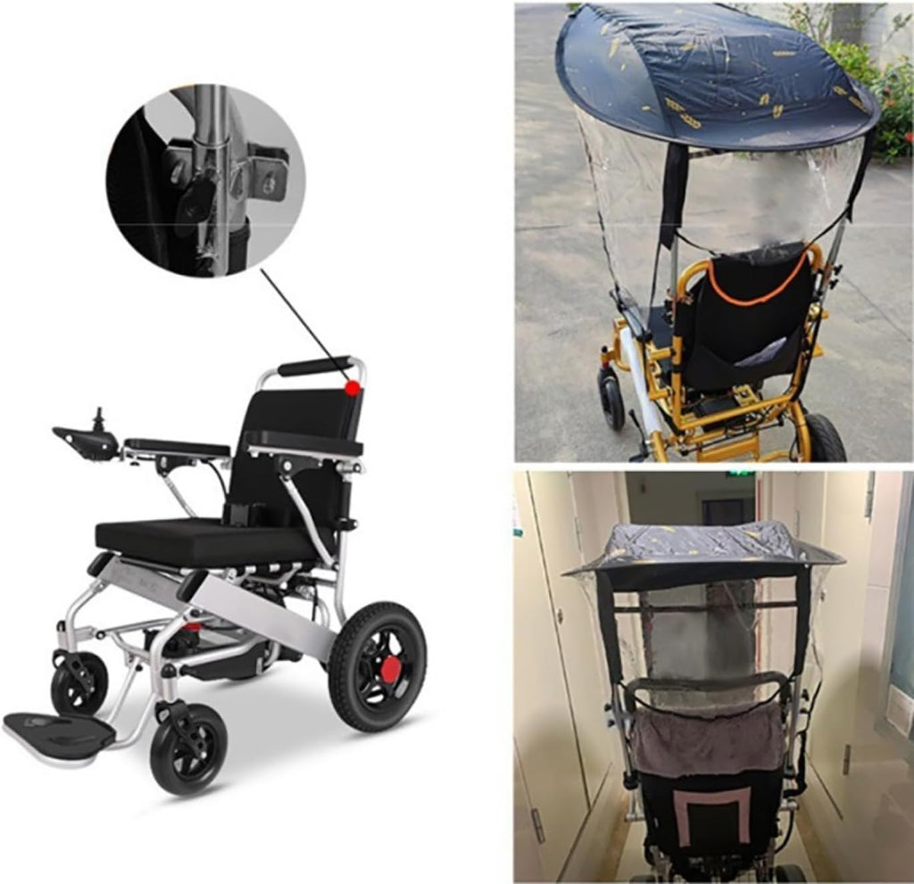 Electric Wheelchair Canopy Adjustable Wheelchair Umbrella Canopy Awning,Umbrella Stand For Patio Beach Chair, Stroller, Sport Chair, Wheelchair And Wagon,with Handle