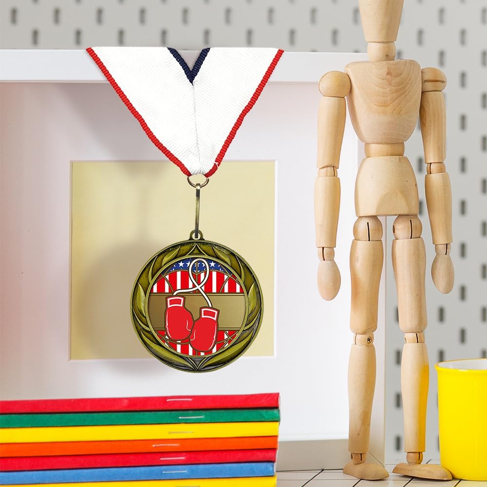 All Quality Boxing Wreath Design Medal - 1st, 2nd, 3rd Place