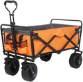 Utility Garden Cart Folding Utility Wagon Cart Collapsible Outdoor Wagon with Wheel Adjustable Handle for Camping Grocery Sports Shopping Camping Wagon (Color : B)