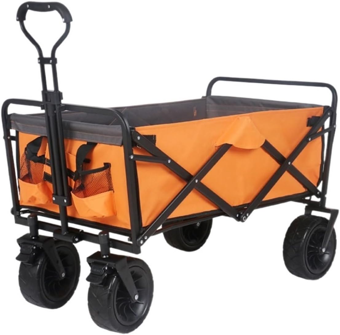 Utility Garden Cart Folding Utility Wagon Cart Collapsible Outdoor Wagon with Wheel Adjustable Handle for Camping Grocery Sports Shopping Camping Wagon (Color : B)