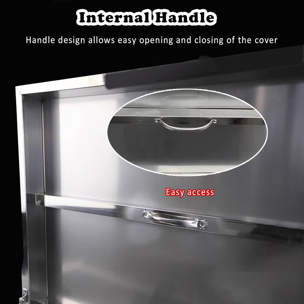 Outdoor Emergency Accesses Hatch Covers, Skylight Cover for Sloped Roof Attic with Hasp Latch Bolts, Stainless Steel Heavy Duty Maintenance Door Escape Exit Lid