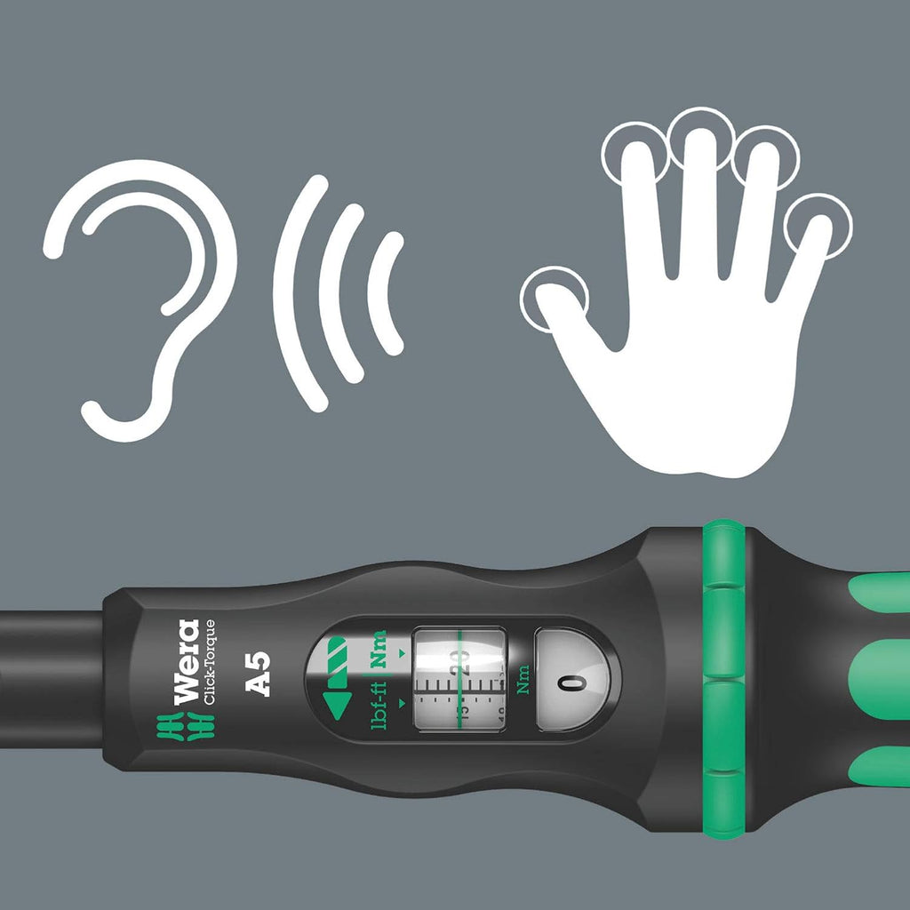 WERA 05075604001 Click-Torque A 5 Torque Wrench with Reversible Ratchet, 2.5-25 Nm, 1/4' x 2.5-25 Nm