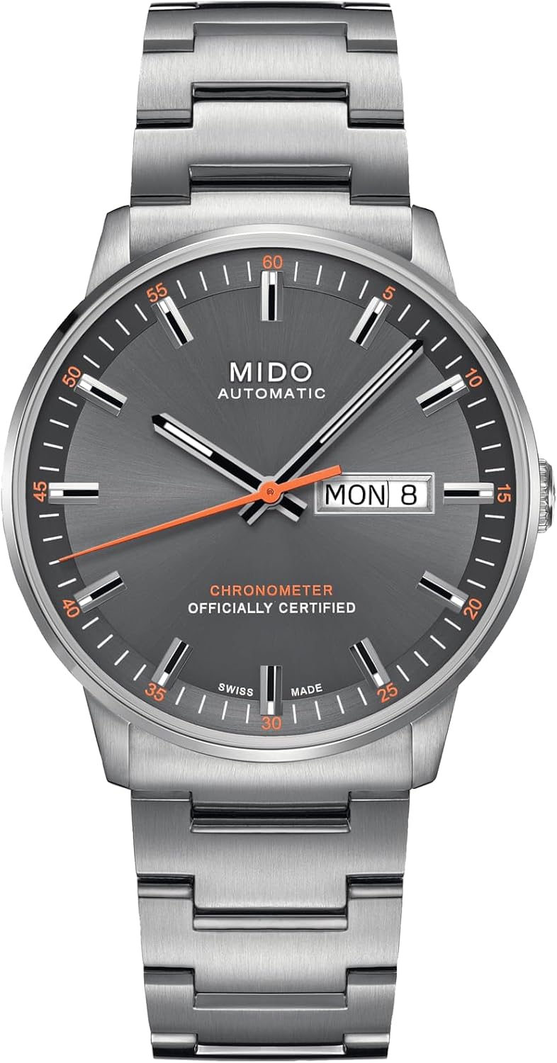 MIDO Commander Chronometer - COSC Certified Swiss Automatic Watch for Men - 40mm Stainless Steel Case