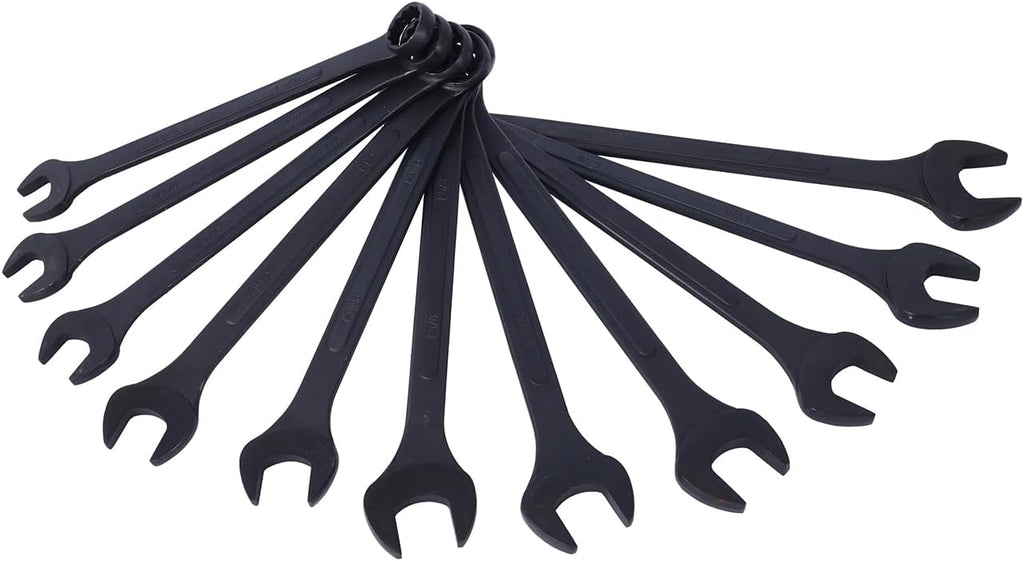 11PC Jumbo Combination Wrench Set, SAE, 1-5/16'' to 2 inch, Extra Large Combination Wrench Sets, Black Oxide Finish with Pouch (11PC-SAE)