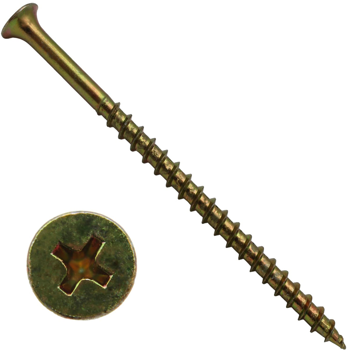#10 x 3-1/2' Yellow ZINC COARSE Thread Drywall, Gypsum Board, Sheet Rock, Plasterboard Screws. CASE Qty 9 Boxes - 2,475 Screws