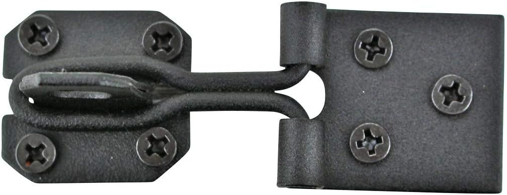 Renovators Supply Manufacturing Black Wrought Iron Wire Hasp Lock 3' X 1' Rust Resistant Antique Wire Style Hasp Latches Safety Padlock Clasps for Cabinets, Chests Or Doors with Screws Pack of 10