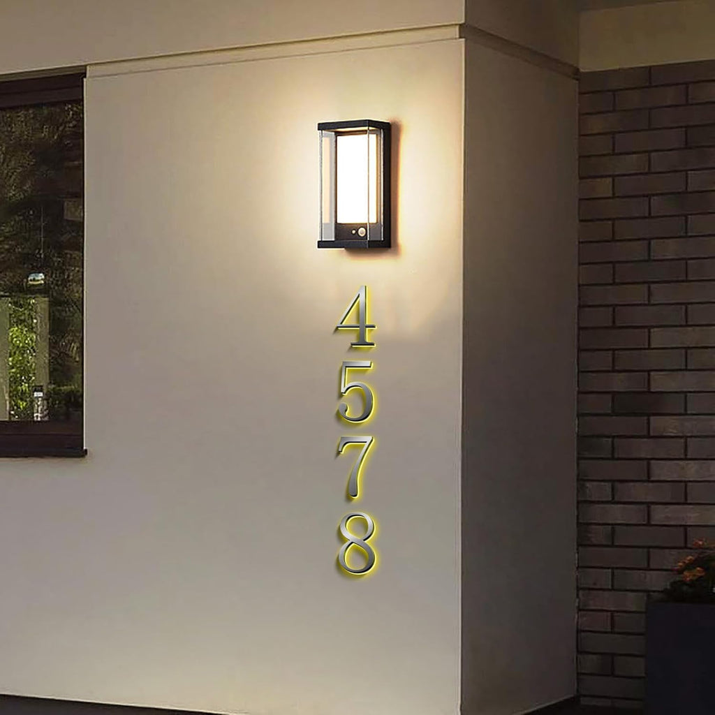 Lighted House Numbers For Outside, Backlit LED Address Numbers For House, Stainless Steel Illuminated Address Number, Waterproof, And Weather Resistant,18 Inch/450mm,U