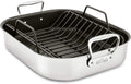 All-Clad Specialty Stainless Steel Large Roaster with Nonstick Rack 13x16 Inch Oven Broiler Safe 500F Roaster Pan, Pots and Pans, Cookware Silver