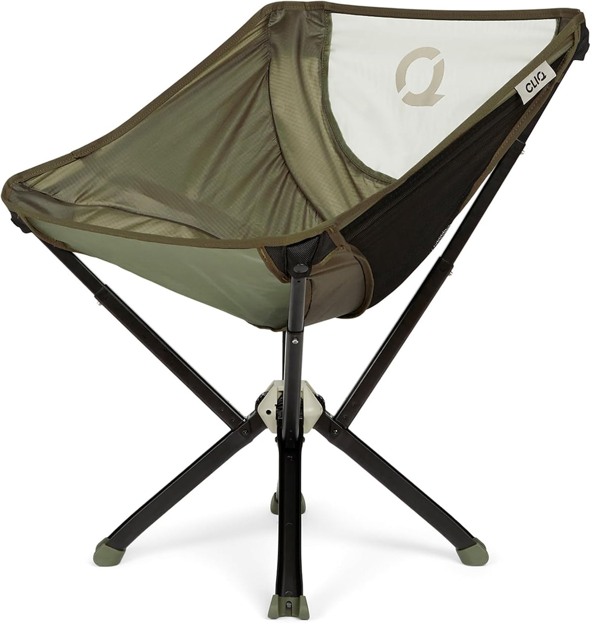 CLIQ ClassiQ Camping Chair - Lightweight Portable Lawn Chair, Compact Folding Chair for Outdoors, Reinforced 400 lb Capacity, Quick-Setup Travel Chair for Camping, Beach & Hiking (Olive)