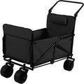 Generic Wagons Carts Foldable 2-in-1 Collapsible Wagon 440lbs Capacity Folding Cart with All-Terrain Wheels for Sports Garden Shopping Camping
