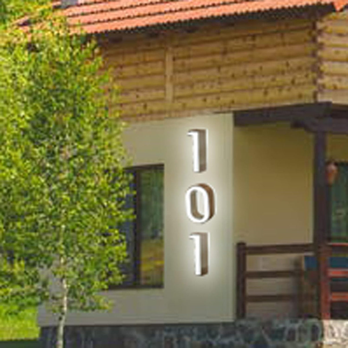 12' Modern LED House Numbers 6000K LED, Lighted House Address Numbers, Illuminated LED Address Numbers For House, LED House Numbers Signs For Outside,A
