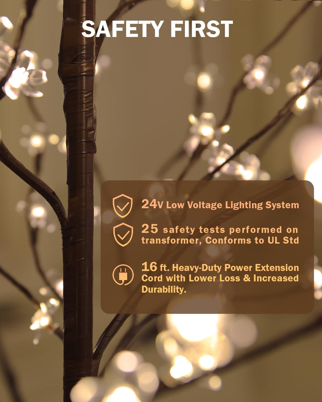 TYBEEU 4ft 5ft 6ft Lighted Cherry Blossom Tree Set, Total 568 Warm White LED (144/184/240), Each Tree Works Independently, Dimmable, Indoor Outdoor Home Garden Christmas Wedding Holiday Decor