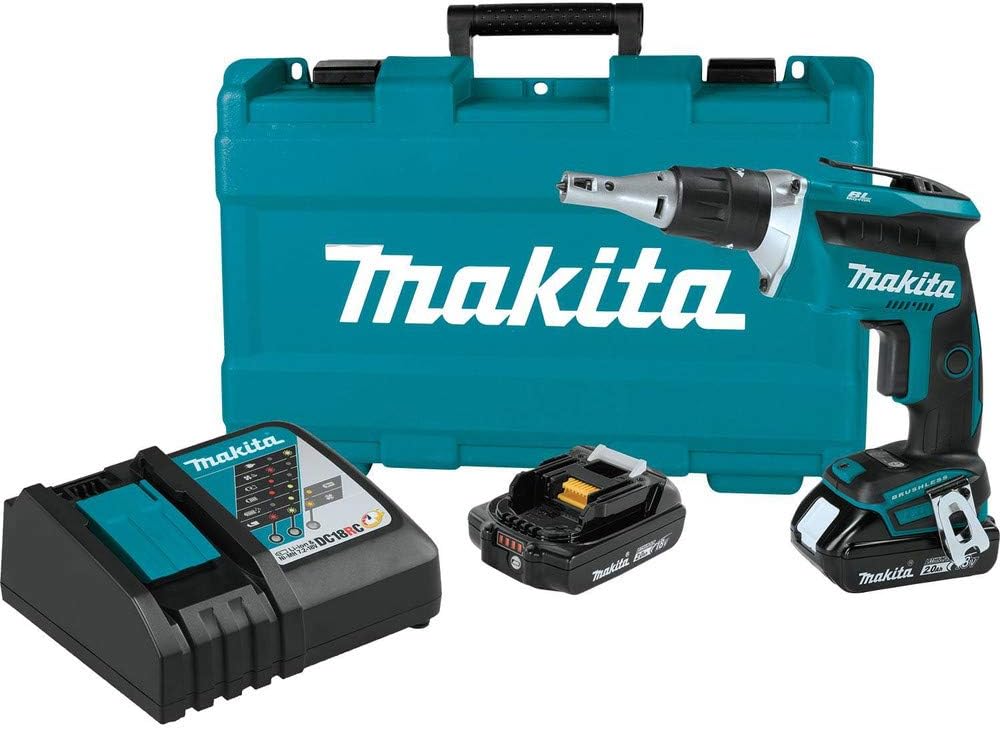 Makita XSF03R 18V LXT Lithium-Ion COMPACT Brushless Cordless Drywall Screwdriver Kit (2.0Ah)
