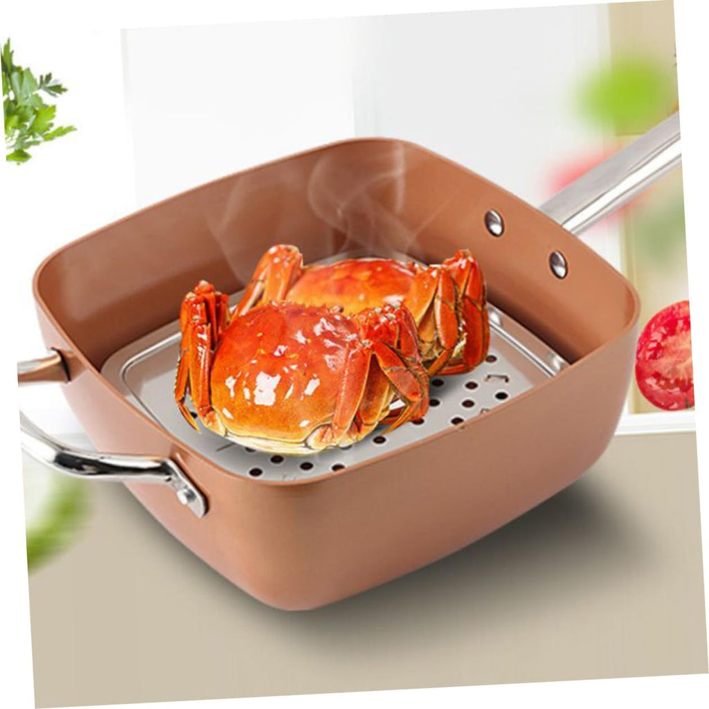 LIFKOME Chef Cookware Set Non Stick Deep Pan Steam Rack Frying Basket Cookware Accessories