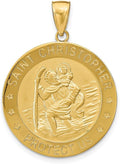 DEWBERRY 10K Real Yellow Gold Saint Christopher Medal Pendant | Patron Saint Medals | Unisex Religious Charms| St. Christopher Pendants & Charms | Protect Us Pendant for Womens Men's