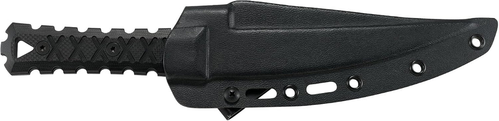 CRKT HZ6 Fixed Blade Knife with Sheath: SK-5 Plain Edge Black Coated Blade, G10 Handle, 2927