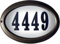 LTO-1302-FB-LED-PN Edgewood Rust Free Cast Aluminum Oval Lighted Address Plaque with Led Lights & 4 inch Black Polymer Numbers