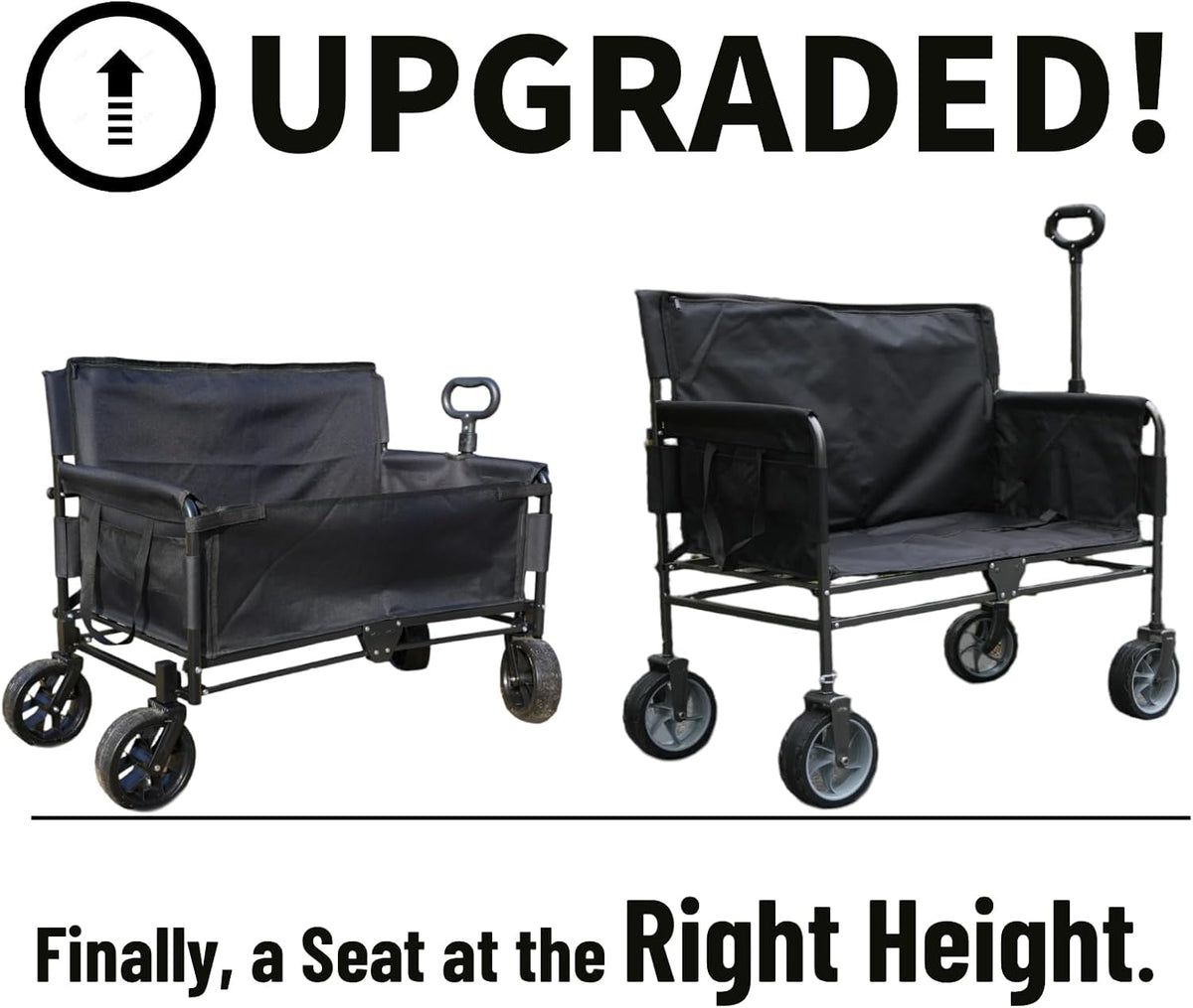 Upgraded Wagon Chair for Adults, Black