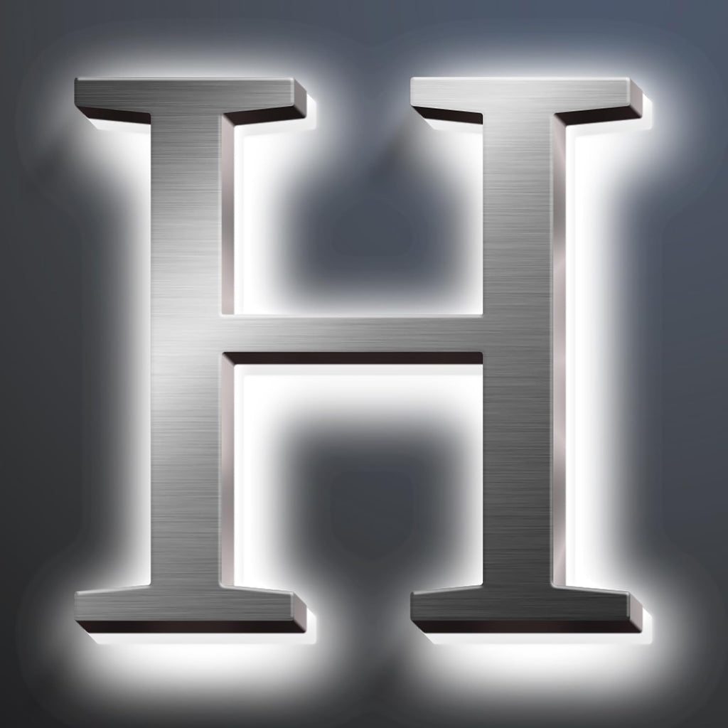 Backlit LED Illuminated House Address Numbers 20', Lighted House Numbers For A Safe And Modern, Large Modern Illuminated Address Numbers For Outside Street Yard,H