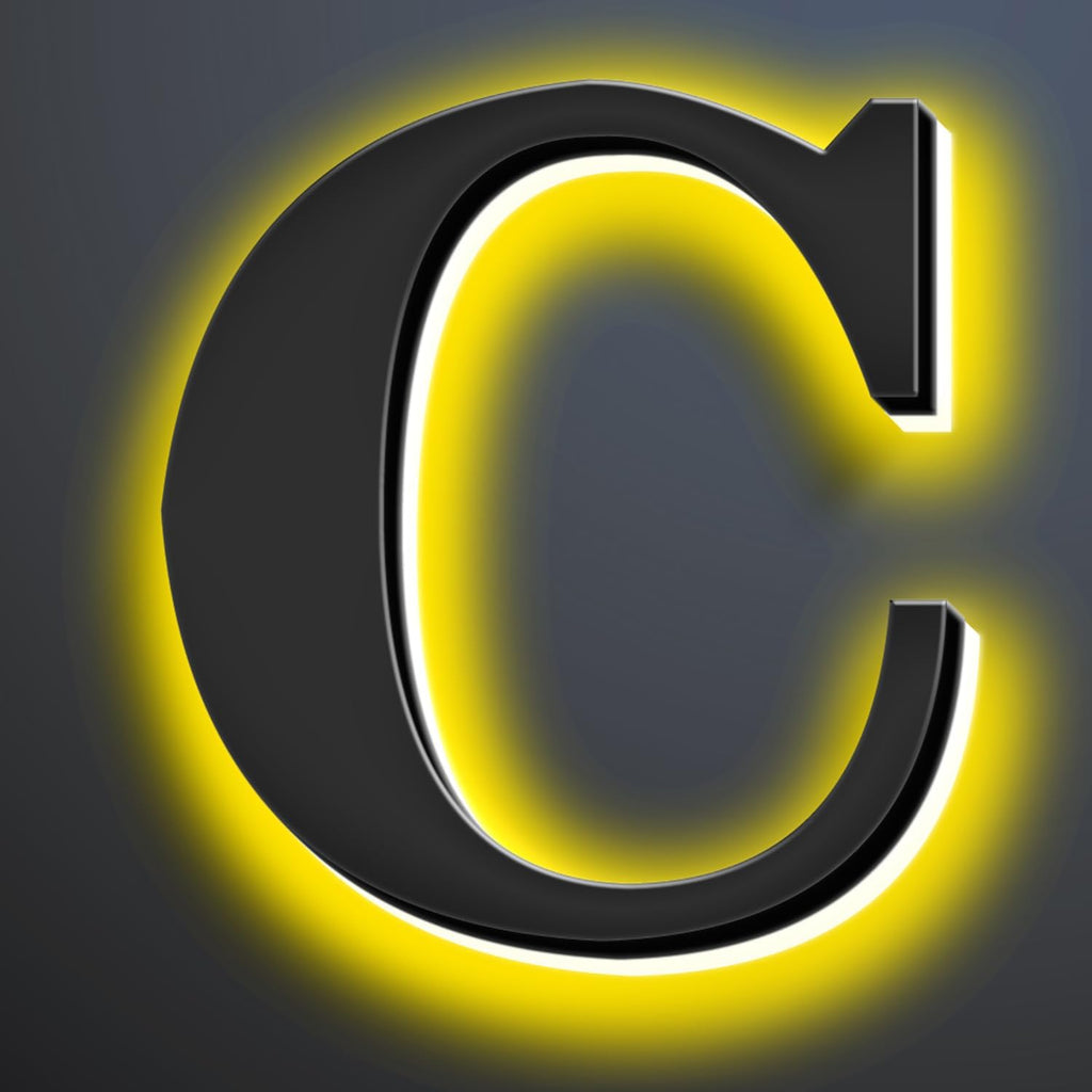 Backlit LED Illuminated House Numbers For Outside 16 Inch, Stainless Steel, Illuminated Home Address Numbers, Modern Lighted Address Signs For House, Black Finishes,C