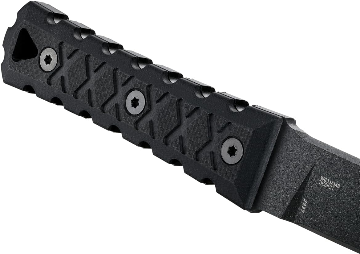 CRKT HZ6 Fixed Blade Knife with Sheath: SK-5 Plain Edge Black Coated Blade, G10 Handle, 2927