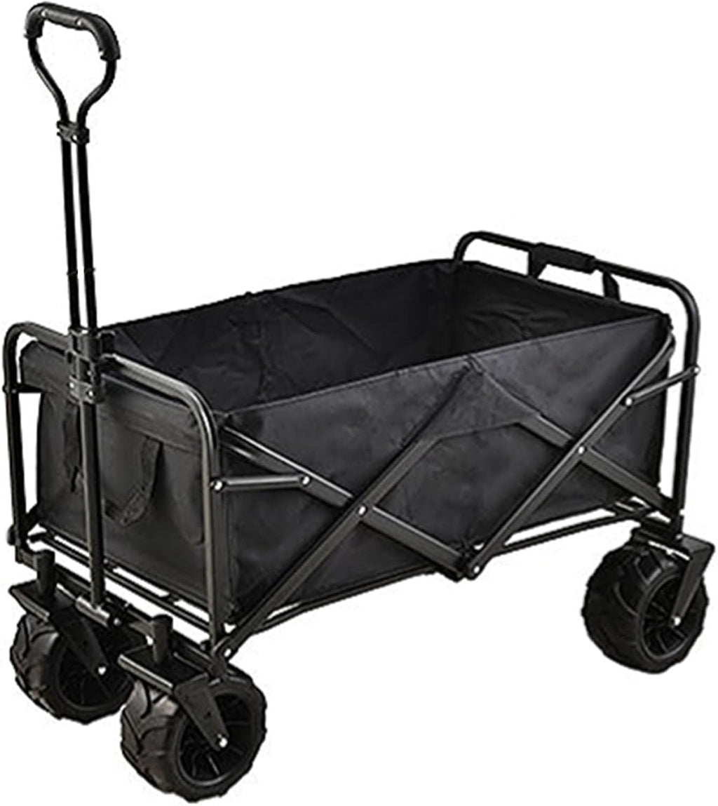 Bgarden Carts,Collapsible Wagon,Sports Outdoor Utility Wagon Folding Garden Wagon Sports Steel Frame Foldable Yard Car with Side Pockets Beach Wheel Camping Cart Bearing 100Kg