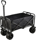 Bgarden Carts,Collapsible Wagon,Sports Outdoor Utility Wagon Folding Garden Wagon Sports Steel Frame Foldable Yard Car with Side Pockets Beach Wheel Camping Cart Bearing 100Kg