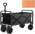 Bgarden Carts,Collapsible Wagon,Sports Outdoor Utility Wagon Folding Garden Wagon Sports Heavy Duty Steel Frame Foldable Yard Car Camping Cart Double Brake with Folding Panels,Black