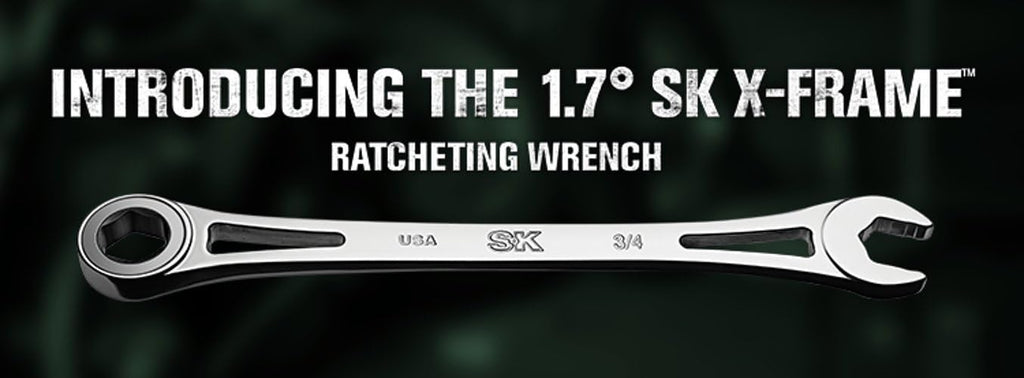SK Tools USA 12 Piece, 6 Point, Metric -Frame® Combination Ratcheting Wrench Set | 80019