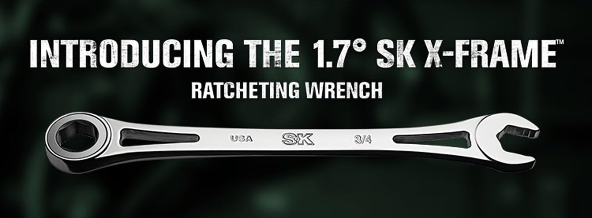 SK Tools USA 12 Piece, 6 Point, Metric -Frame® Combination Ratcheting Wrench Set | 80019