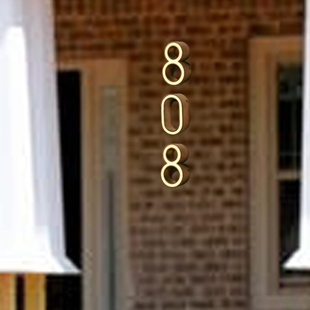 20' Modern Illuminated House Number Sign, Backlit Floating LED House Numbers For Outside, Waterproof Lighted Address Numbers For Home House, Warm Light,G