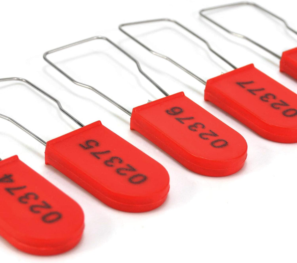 1000 PCS Plastic Wire Padlocks, Numbered Plastic Padlocks Security Seals Electric Meter Seal Disposable Anti-Tamper Locks, Red