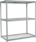 Global Industrial Wide Span Rack With 3 Shelves Wire Deck, 1200 Lb Capacity Per Level, 48'W x 36'D x 60'H
