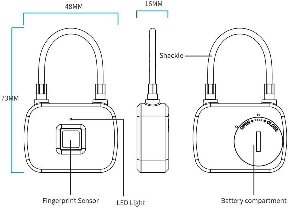 Fingerprint Lock Smart Waterproof Ideal for Gym Luggage Backpack Employee Locker Bike Suitcase Fence Hasp and Storage Back to School Supplies