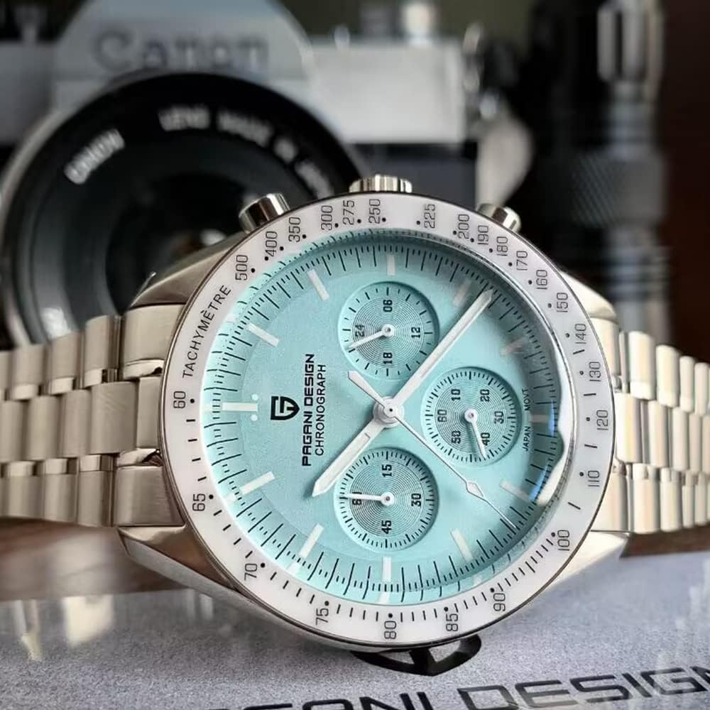 Pagani Design 1701 V3 Men's Chronograph Quartz Dial 40mm VK63 Movement Stainless Steel Mirror Sapphire Watch 100 Meter Water Resistant Sport Watch