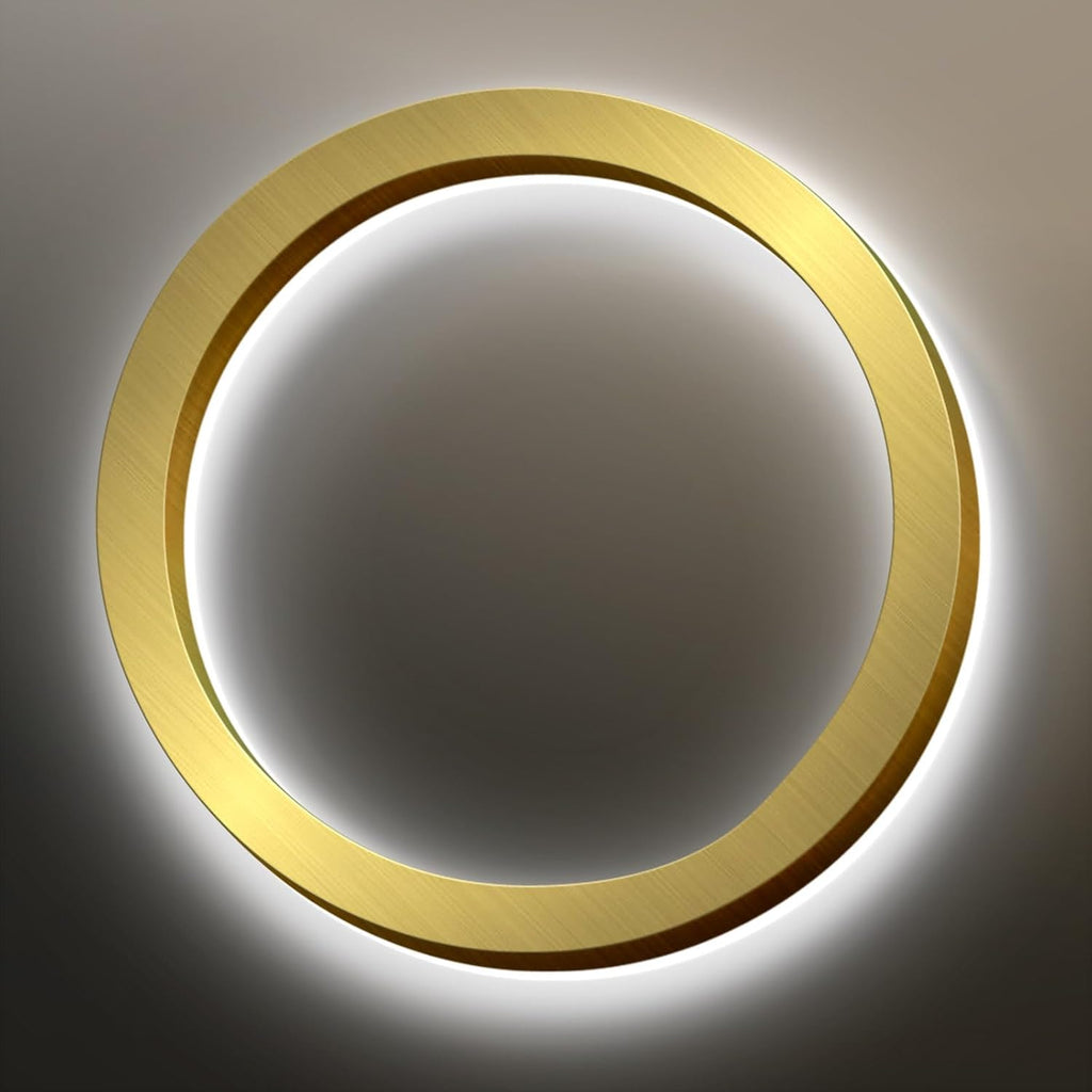 Stylish Brushed Gold Lighted Address Signs, Backlit LED Illuminated Home Address Number, Lighted House Number For Outside Garden, Modern Metal Lighted Address Numbers