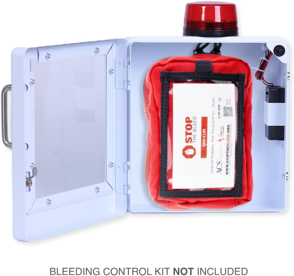 Bleeding Control Kit Emergency Wall Mount Cabinet | Fits Most Standard Bleeding Kits Including Stop the Bleed | Bleeding Kit not Included (White)