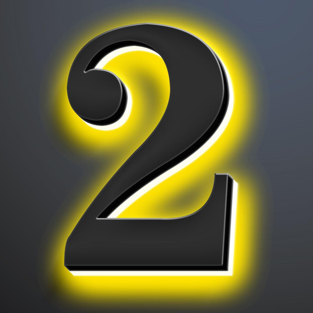 Backlit LED Illuminated House Numbers For Outside 16 Inch, Stainless Steel, Illuminated Home Address Numbers, Modern Lighted Address Signs For House, Black Finishes,2