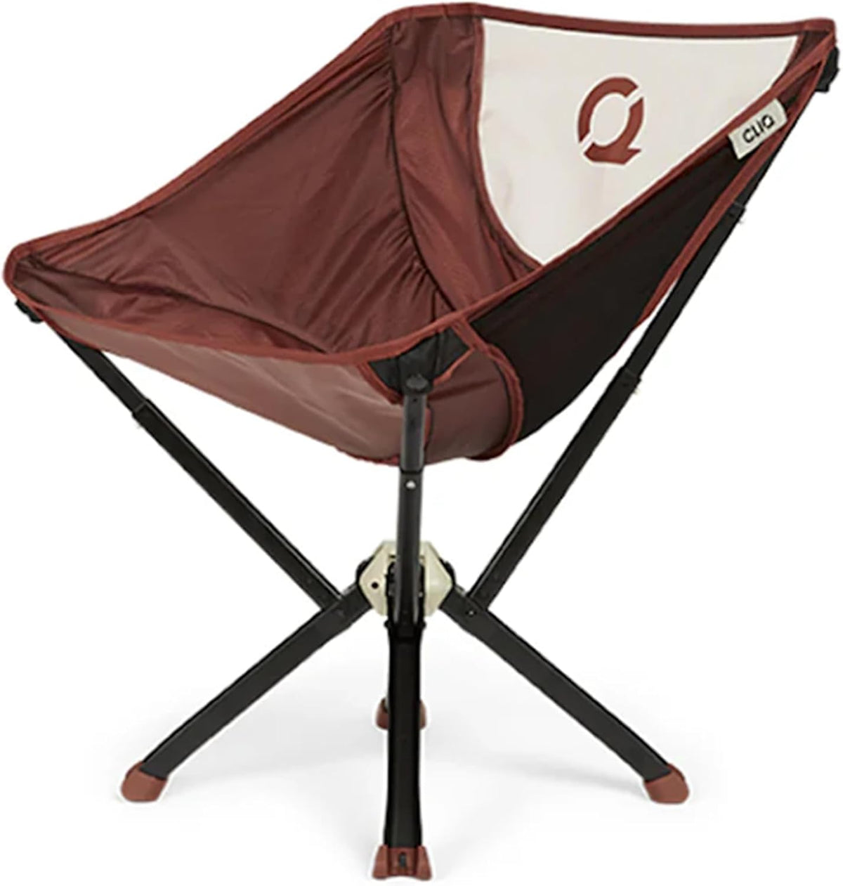 CLIQ ClassiQ Camping Chair - Lightweight Portable Lawn Chair, Compact Folding Chair for Outdoors, Reinforced 400 lb Capacity, Quick-Setup Travel Chair for Camping, Beach & Hiking (Brick Red)