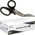 Dynarex Bandage Scissors - 7.5' Trauma Shears for Nurses, EMT - Serrated Stainless Steel Blades, Box of 50 Pieces (Black)