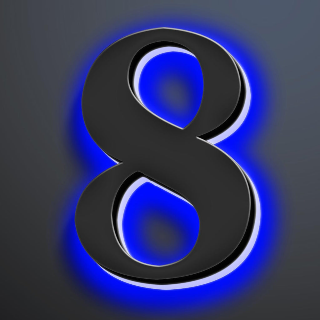 Illuminated House Numbers Increase Safety And Style 18 Inch, Backlit LED Address Number For Enhanced Visibility, Lighted Up Address Number, Modern Metal Signs,8