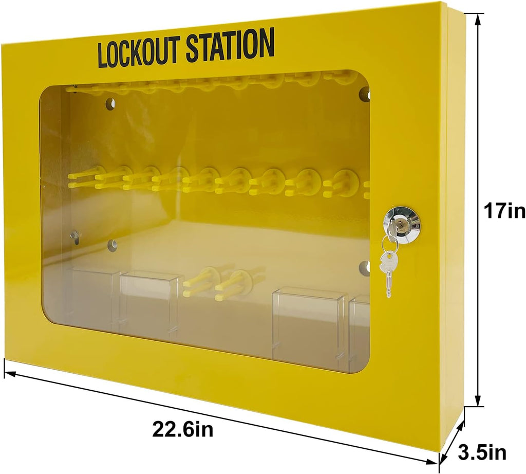 SAFBY Lockout Tagout Station Metal Kit with Lock Out Tag Out Loto 4 Hasps,40 Tags,20 Locks with Number 1-20 (Big Metal Station)