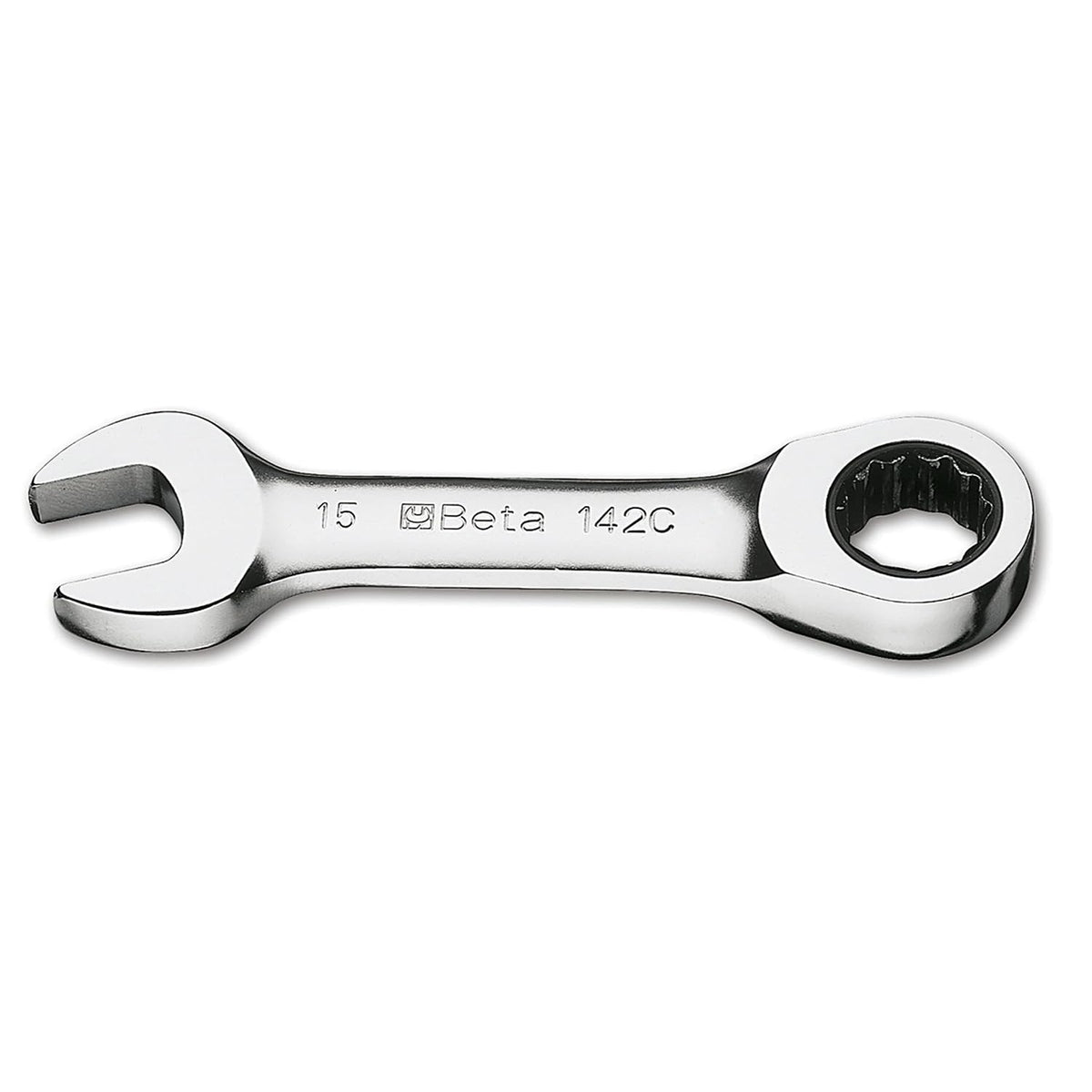 Beta 142 Short Series, Set of 12, 12-Point Ratcheting Combination Wrenches, Stubby, Metric 8mm-19mm