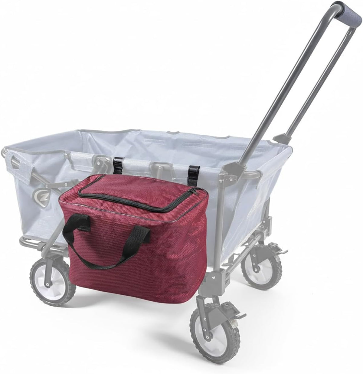 REDCAMP Collapsible Beach Wagon Dog Stroller with Tailgate, 330lbs Heavy Duty Folding Utility Beach Cart with Cooler Bag for Sand Camping Sports Shopping, Black