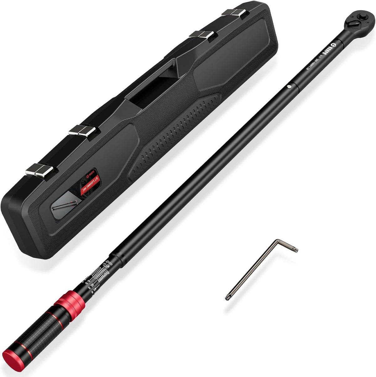 VANPO 3/4-inch Drive Click Torque Wrench, 200-1000 Ft-Lb/271-1355 Nm, 48.03'' Length, 48-Tooth Click Torque Wrench with a Hex Key, Precision Mechanic Tools for Oil Rigs, Trucks & Wind Turbines
