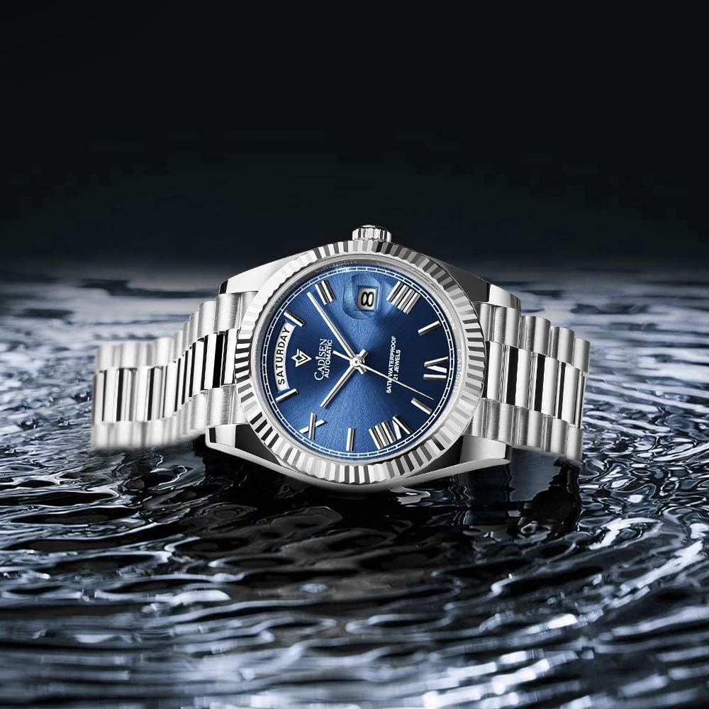 CADISEN Men's Automatic MIYOTA 8285 Mechanical Watch Casual Watches for Men Waterproof Sapphire