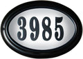 LTO-1302-BL-LED-PN Edgewood Rust Free Cast Aluminum Oval Lighted Address Plaque with Led Lights & 4 inch Black Polymer Numbers