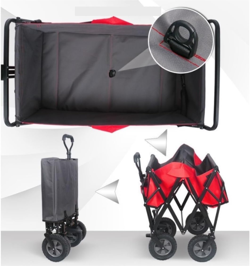 Utility Garden Cart Folding Utility Wagon Cart Collapsible Outdoor Wagon with Wheel Adjustable Handle for Camping Grocery Sports Shopping Camping Wagon (Color : C)