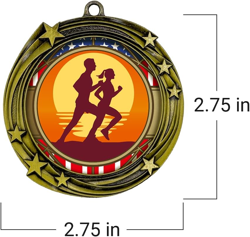 All Quality Stars Design Running Medal - 1st, 2nd, 3rd Place